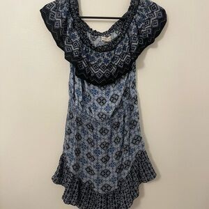 Aeropostale Black and Blue Geometric Dress